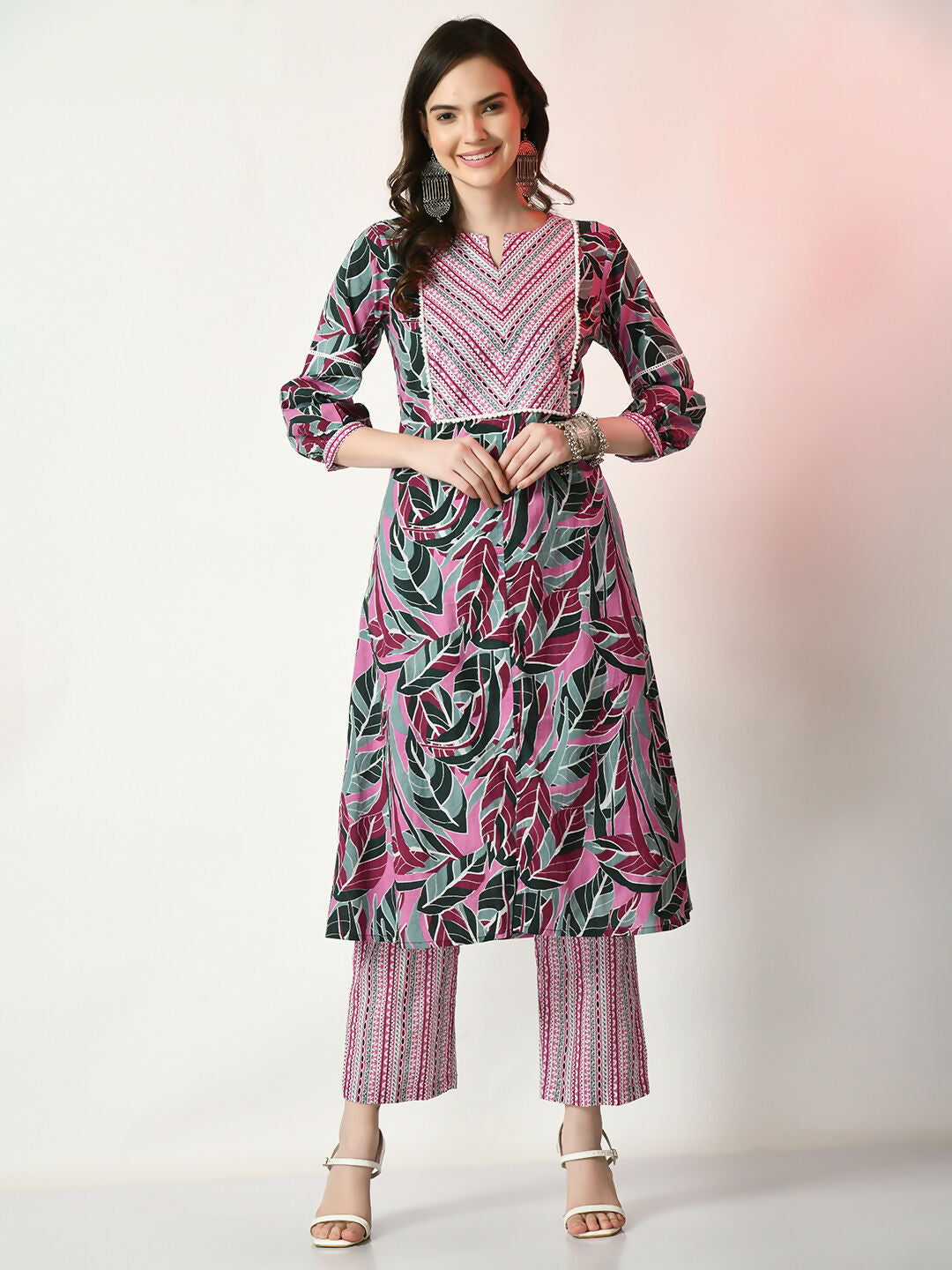 Myshka Women's Multi Printed Kurta With Palazzos
