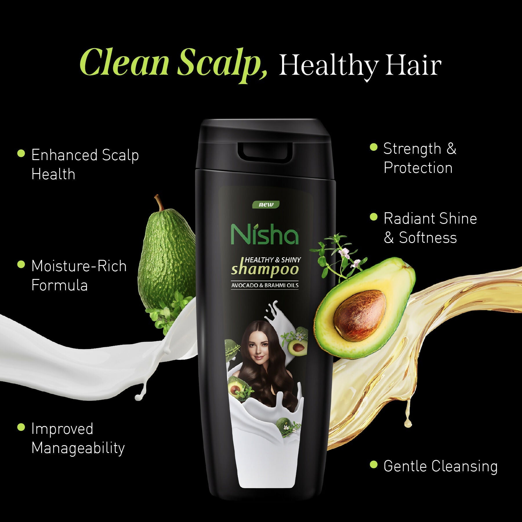 Nisha Avocado And Brahmi Oil Shampoo For Women & Men - Distacart