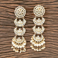 Joban Fashion Women Kundan Pearl Golden White Earrings - Distacart