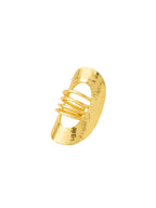 NVR Women's Western Gold-Polished Adjustable Finger Ring
