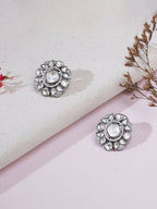 Kundan Earrings (silver) - Ruby Raang - Distacart