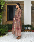 Vaasva Women's Chanderi Printed Suit Set With Pant And Printed Dupatta