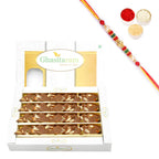Ghasitaram Chocolate Kaju Katli With Pearl Beads Rakhi - Distacart