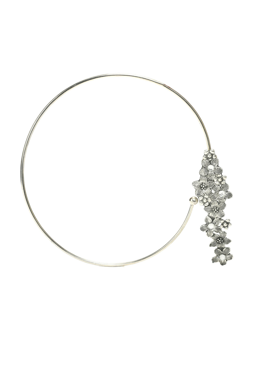 Mominos Fashion Johar Kamal Oxidised Silver-Plated Hasli Design Necklace Choker Set For Women - Distacart