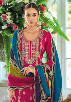 Anaita Pink Premium Embroidered Chinon Stitched Salwar Suit - Distacart