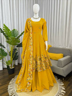 Teeya Creation Yellow Color Crunchy Silk Fancy Wedding Wear Palazzo Set - Distacart