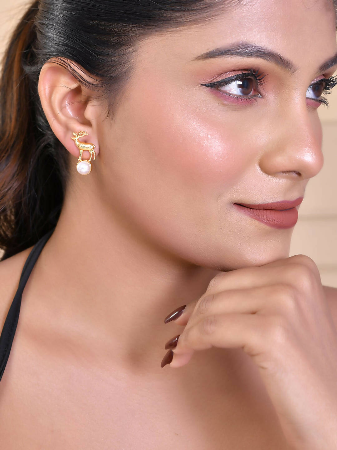 VOJ Women Gold Color stainless steel Earrings - Distacart