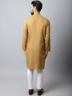Even Apparels Brown Color Pure Cotton Men's Kurta With Band Collar (SLD1177) - Distacart