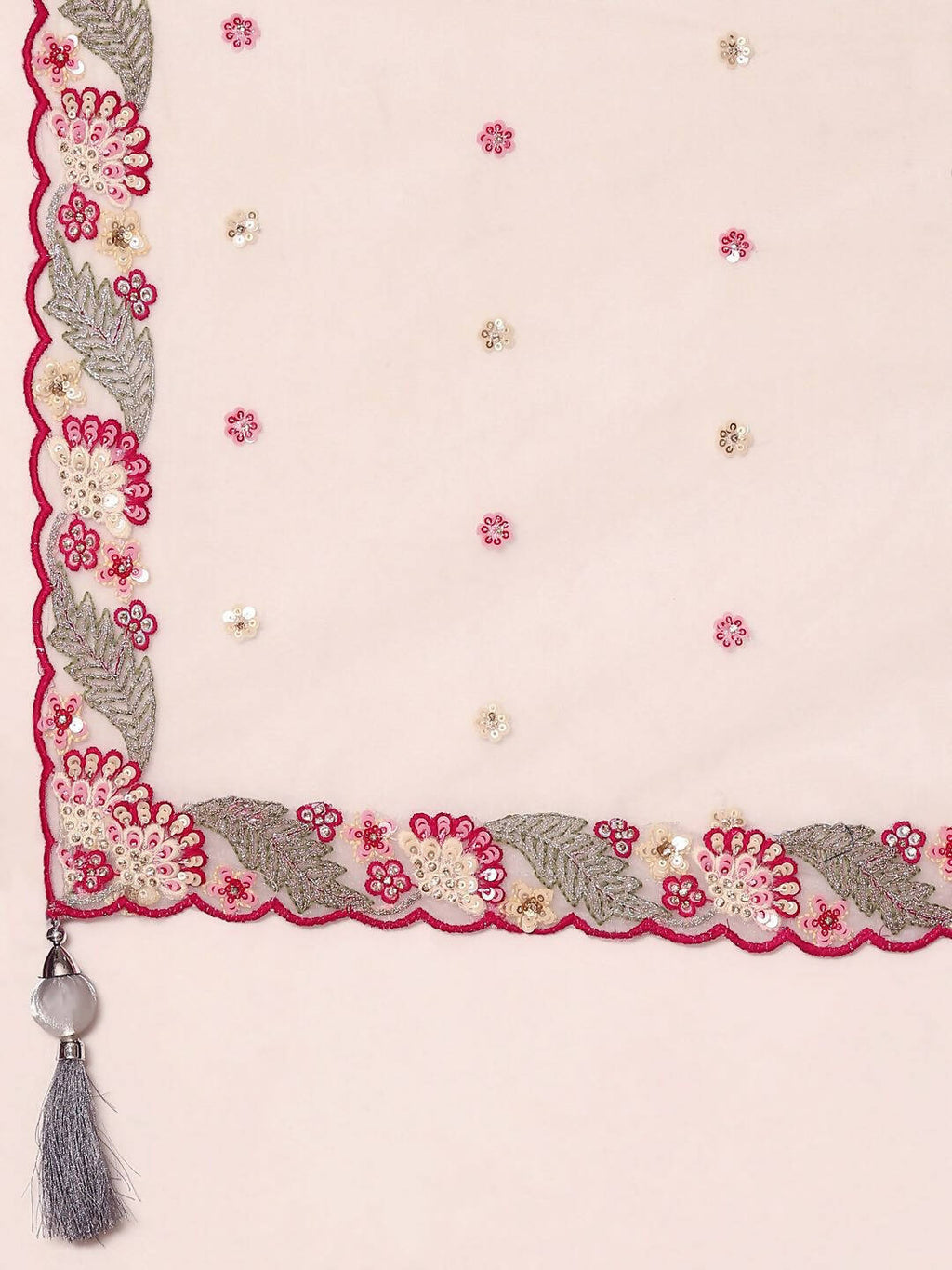 House of Panchhi Grey Organza Sequins and Zarkan embroidery Lehenga choli & Dupatta