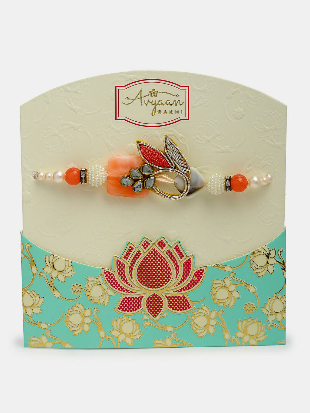 NVR Men Set of 2 Multicolor Stone-Studded Rakhi With Roli Chawal & Chocolate - Distacart
