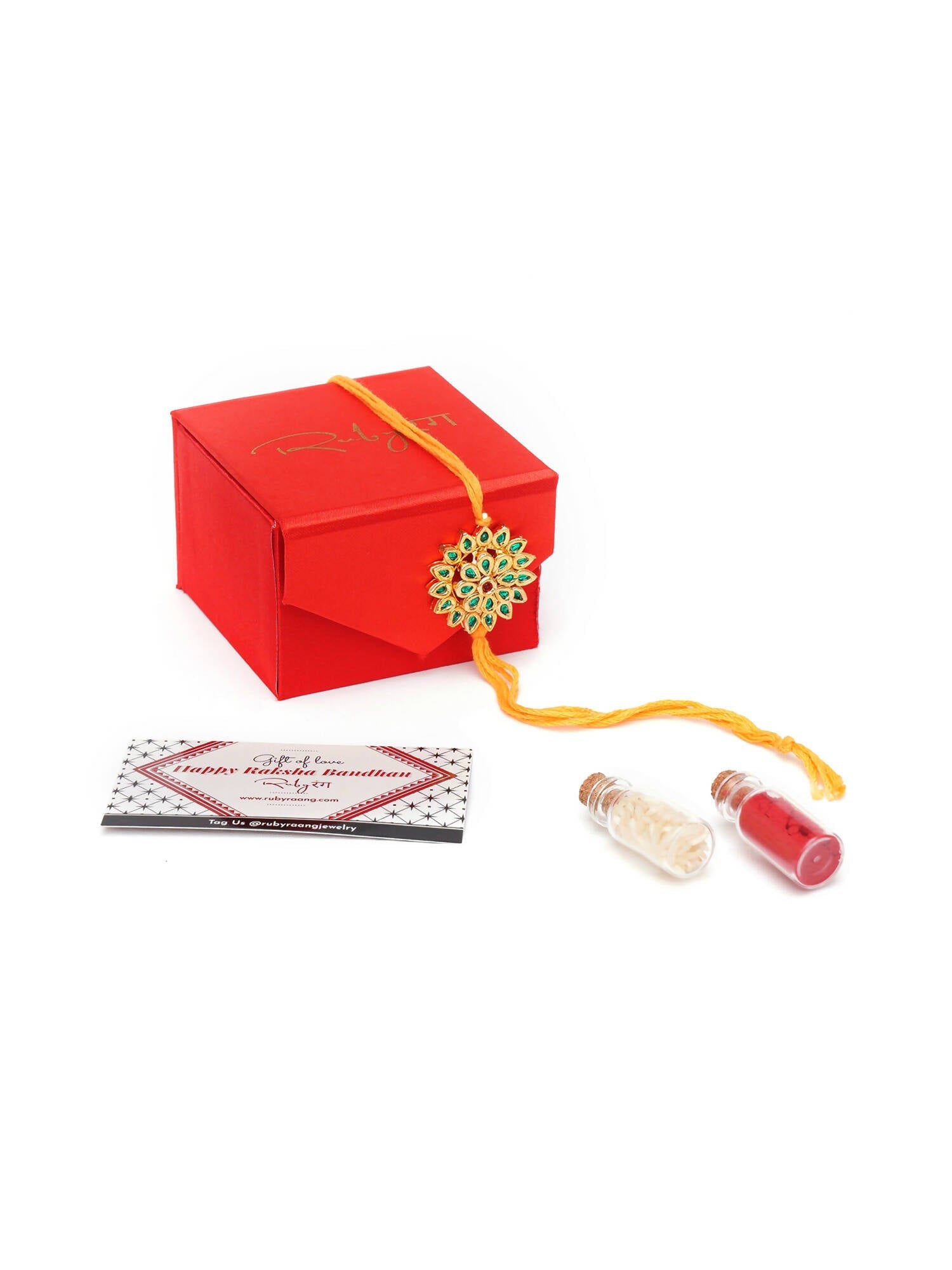 Designer kundan Rakhi - Ruby Raang - Distacart