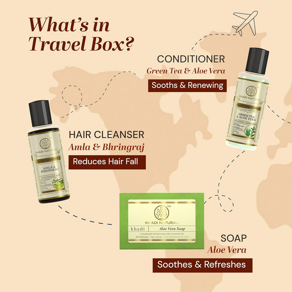 Khadi Natural Travel Kit Skincare & Haircare Essentials On-The-Go