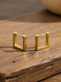 NVR Men's Gold Plated Geomatric Shaped Hoop Earrings - Distacart