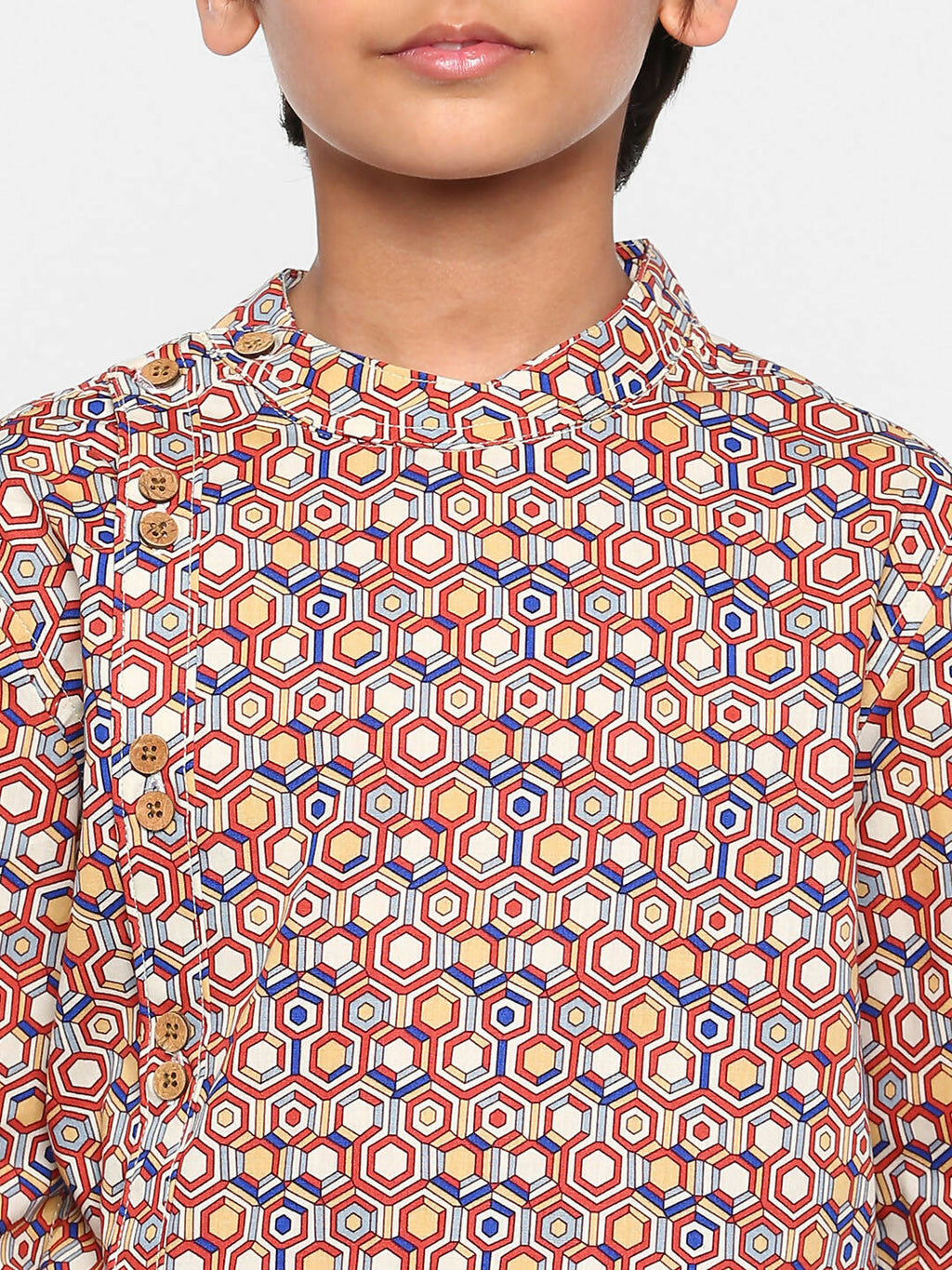 Manet Ethnic Full Sleeves Printed Shirt - Brown