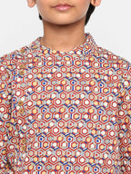 Manet Ethnic Full Sleeves Printed Shirt - Brown