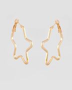 VOJ Women Gold Tonned Star Shape Hoop Stainless Steel Earrings - Distacart