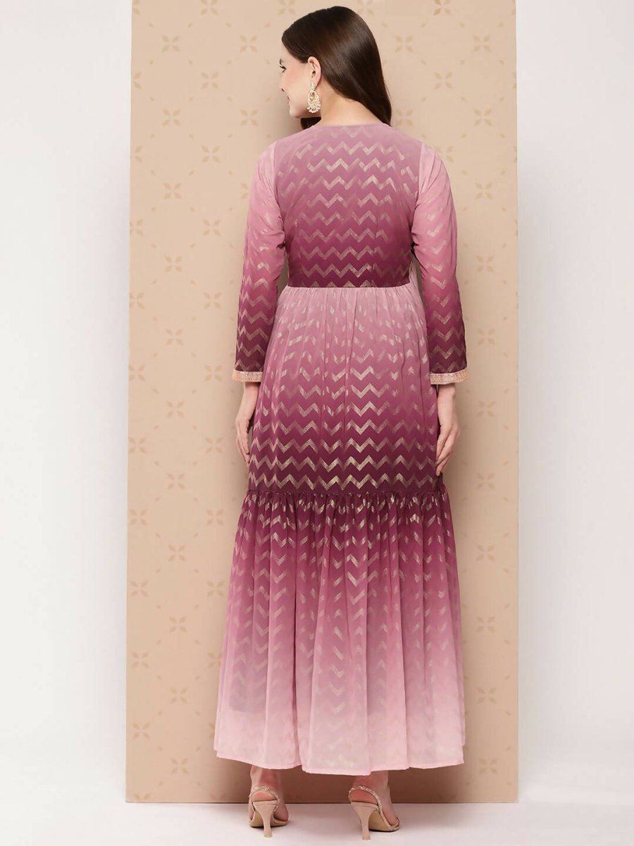 Ahalyaa Women's Traditional wear Ethnic Dress - Burgundy - Distacart