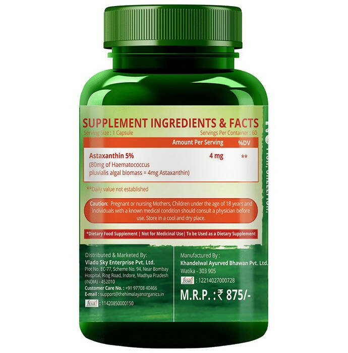 Himalayan Organics Naturally Sourced Astaxanthin Capsules - Distacart