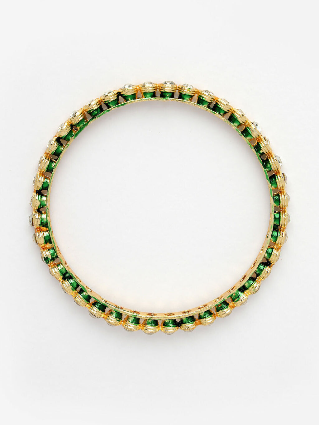 NVR Women's Set Of 4 Gold-Plated Kundan-Studded Traditional Bangles - Distacart