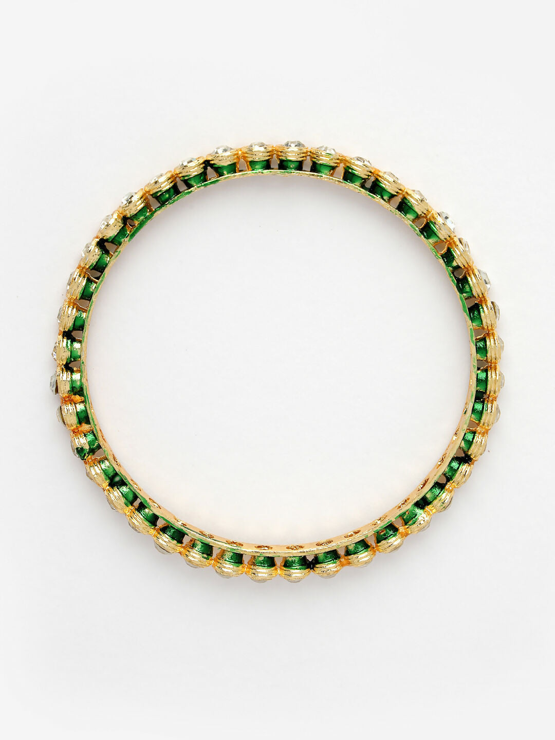 NVR Women's Set Of 4 Gold-Plated Kundan-Studded Traditional Bangles - Distacart