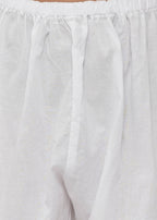 Little Bansi Boys Cotton Floral Kurta with Pearl Buttons & Pyjama in Pink & Cream