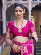 Shree Shyam Fashion Black Soft Silk Saree - Distacart