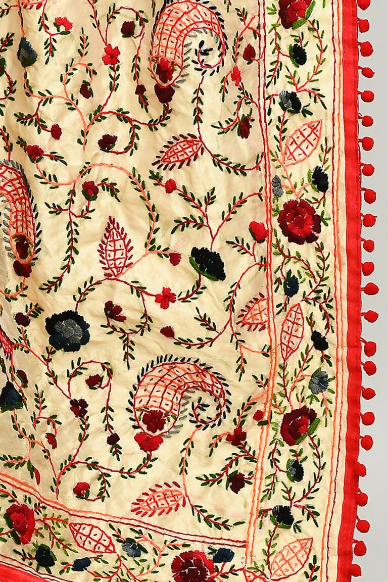 Joban Fashion Multi Color Cotton Embroidery Work Phulkari Dupatta