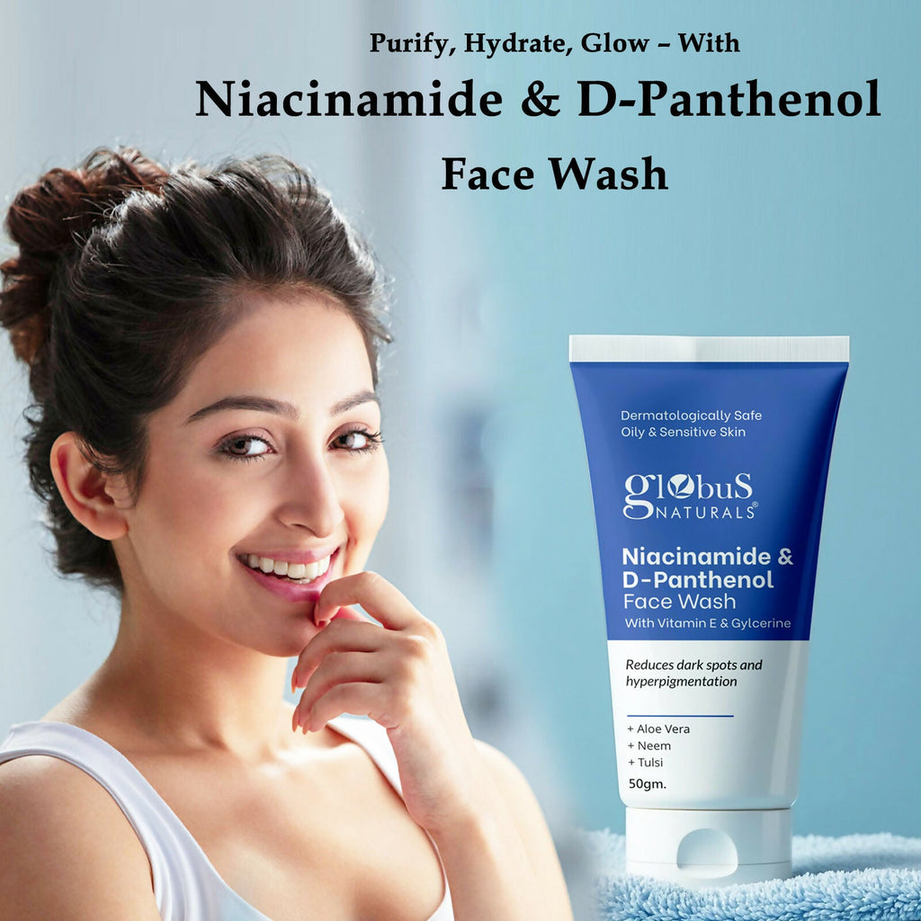 Globus Naturals Niacinamide & D-Panthenol Face Wash with Vitamin E & Glycerine - Distacart