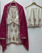 Teeya Creation White Color Chinon Silk Party Wear Trending Palazzo Set - Distacart