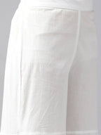 Yufta Women Navy Blue & White Embroidered Kurta with Palazzo & Dupatta