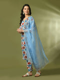 Myshka Women's Multi Printed Cotton Straight Party Kurta Set With Dupatta