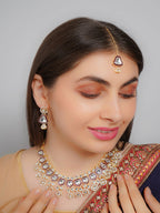 Divisha Alloy Gold-plated White Purple Western Jewellery Set