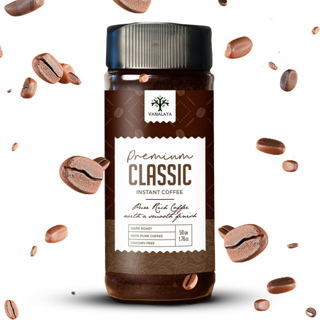 Vanalaya Premium Classic Instant Coffee Black Coffee Powder