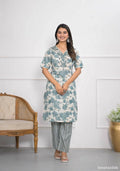 Festive Wear Ethnic Off White chanderi Stitched Suit - Anbazaar