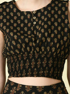 Myshka Women's Black Ethnic Motifs Printed Top