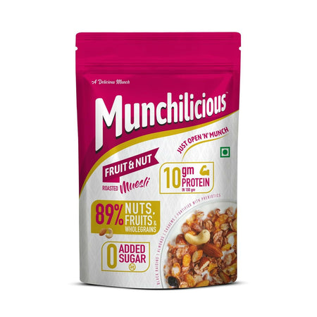 Munchilicious Muesli - Fruit & Nut, 75% Nuts, Grains, Seeds, Fruits & Berries