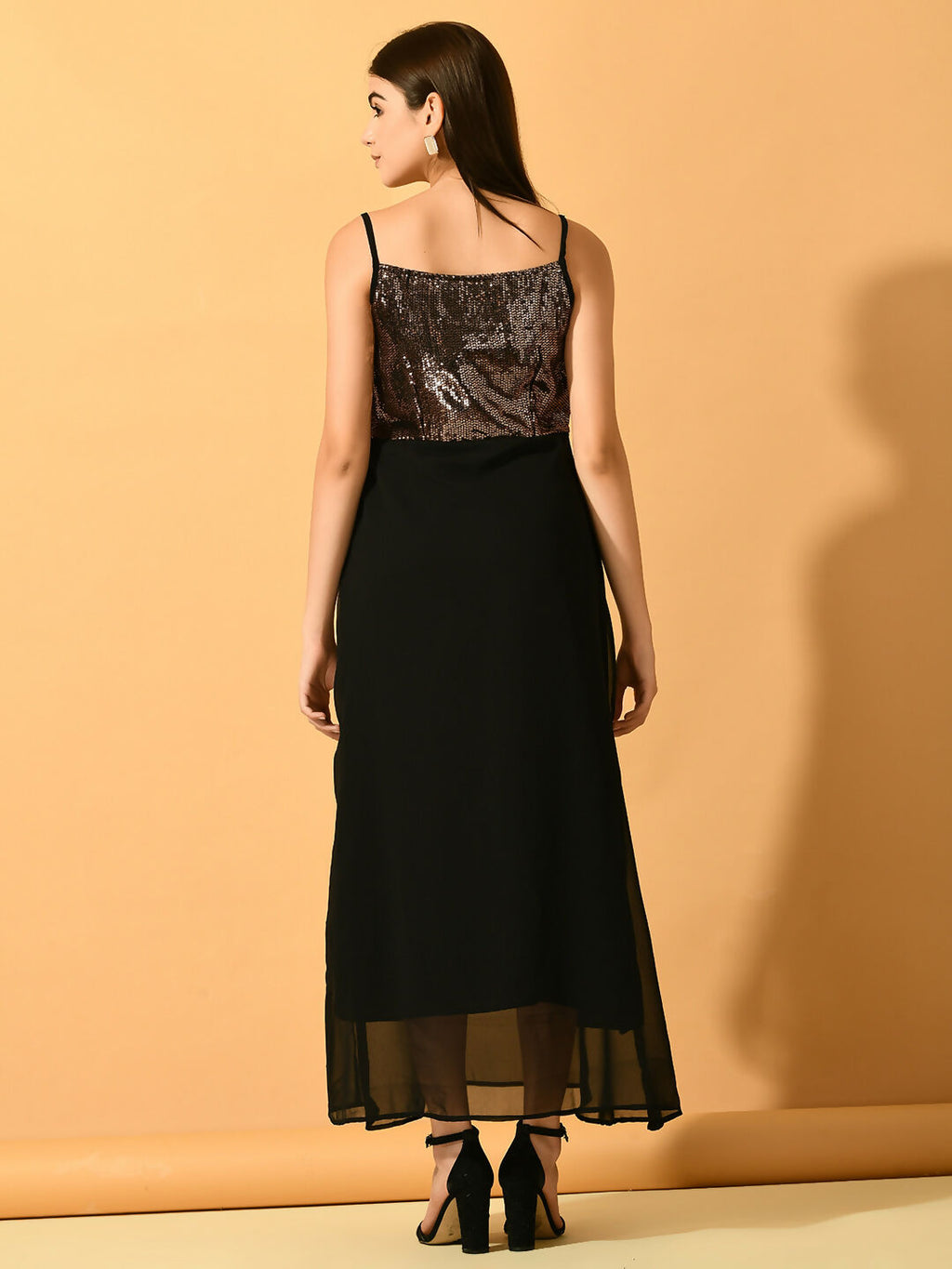 Myshka Women's Black Empire Party Dress - Distacart