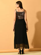 Myshka Women's Black Empire Party Dress - Distacart
