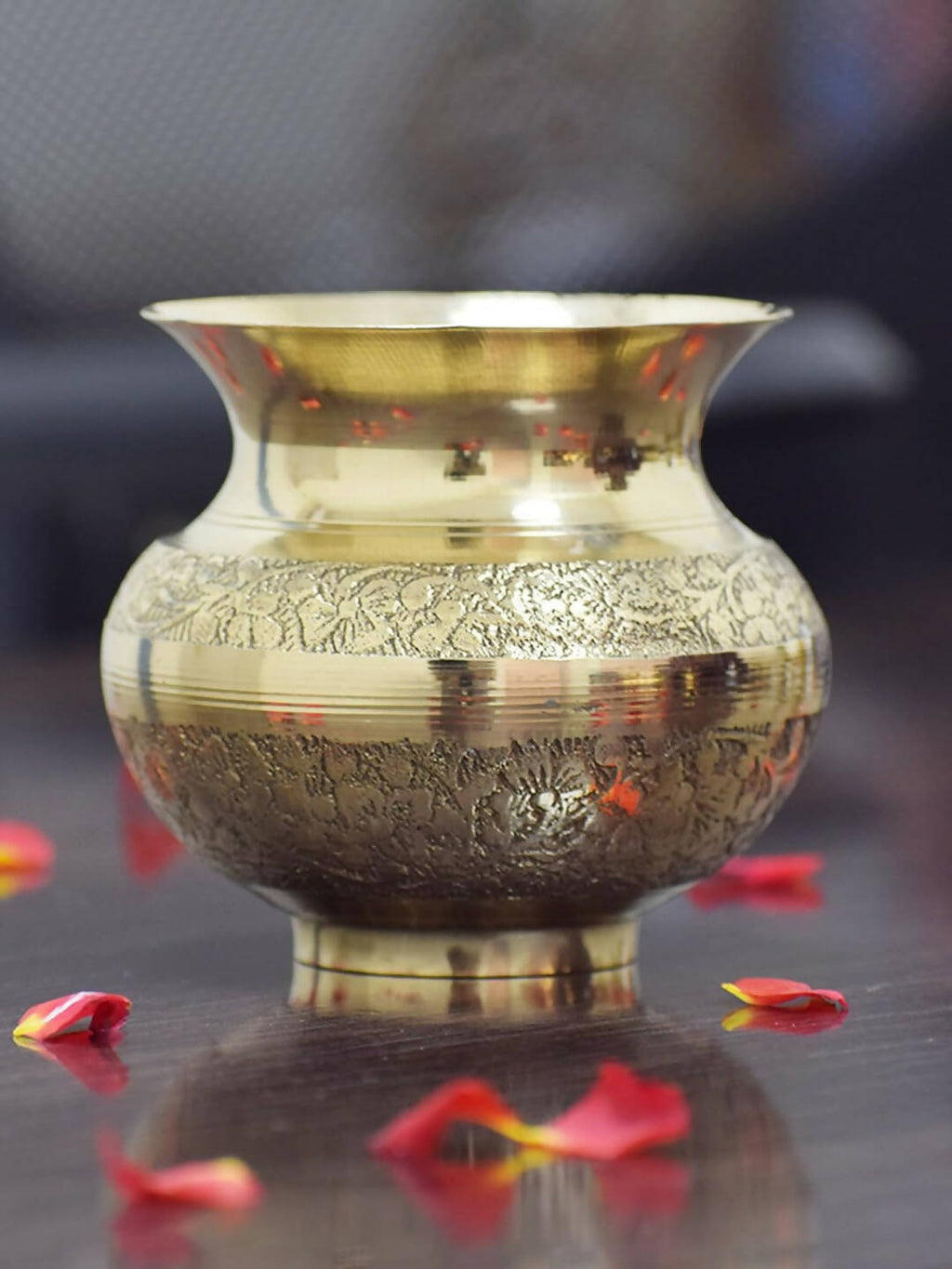 PujaNPujari Gold-Toned Brass Pooja Kalash Lota