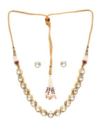 Kundan Choker with Studs Jewellery Set (Gold) - Ruby Raang