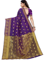 Vamika Banarasi Jacquard Weaving Violet Saree (Shining Violet)