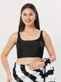 Joban Fashion Women Jacquard Black Stitched Blouse