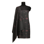 Nizalia Handmade Paper Mache Soozni Work Dark Grey Pashmina