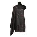 Nizalia Handmade Paper Mache Soozni Work Dark Grey Pashmina