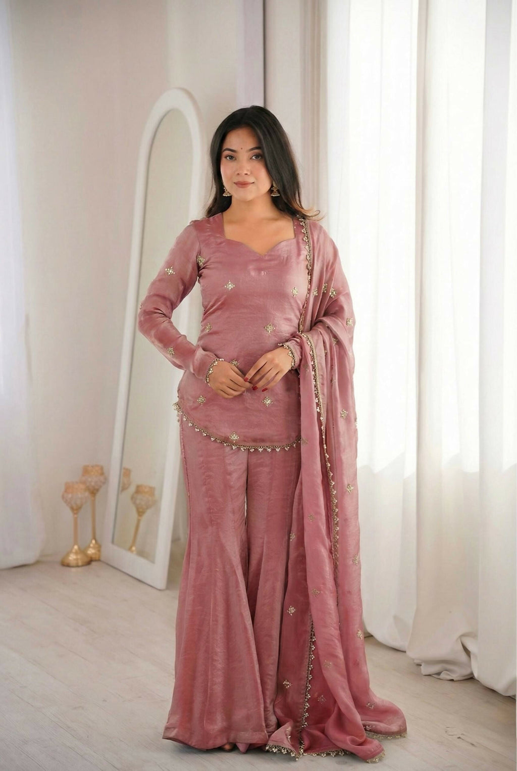 Teeya Creation Peach Fendy Silk Trending Party Wear Salwar Suit - Distacart