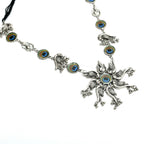 Mominos Fashion Johar Kamal Oxidised Silver-Plated Brass Finish Peacock Design Long Necklace Set For Women - Distacart