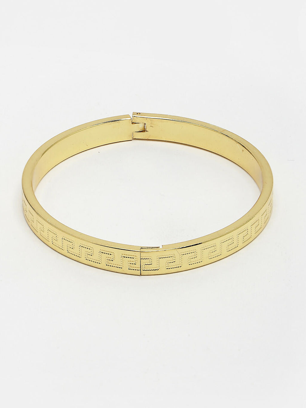 NVR Men's Gold-Plated Stainless Steel Kada Bracelet - Distacart