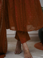 The52 Women's Beautiful Cotton Fabric Embroidery Work Straight Kurta Pant and Dupatta Set - Distacart