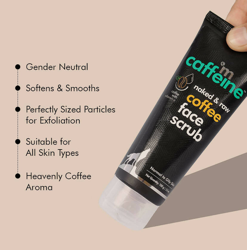 mCaffeine Naked & Raw Coffee Face Scrub with Walnut for Fresh Glow - Distacart