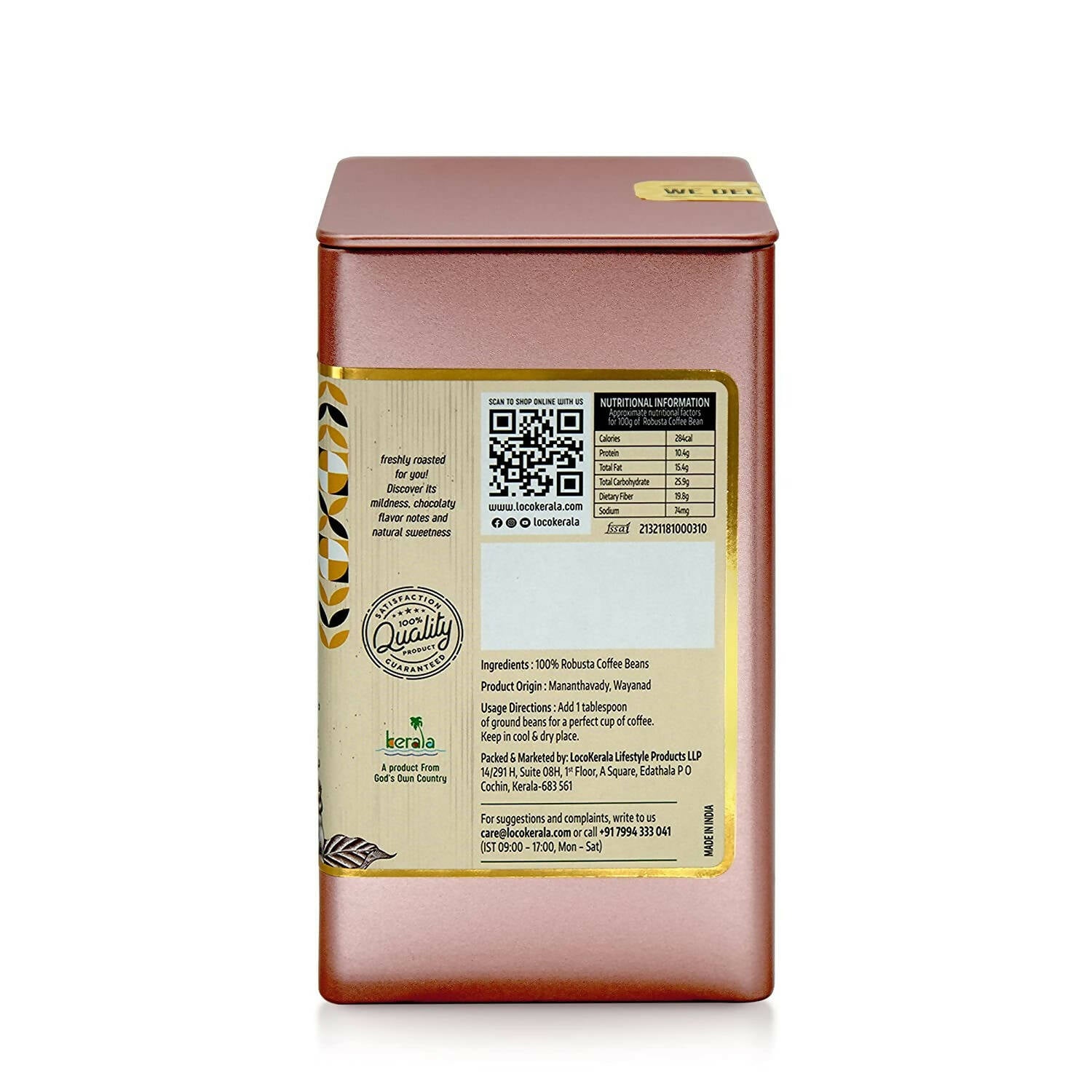 LocoKerala Western Ghats Monsooned Malabar Roasted Robusta Coffee Bean - Distacart